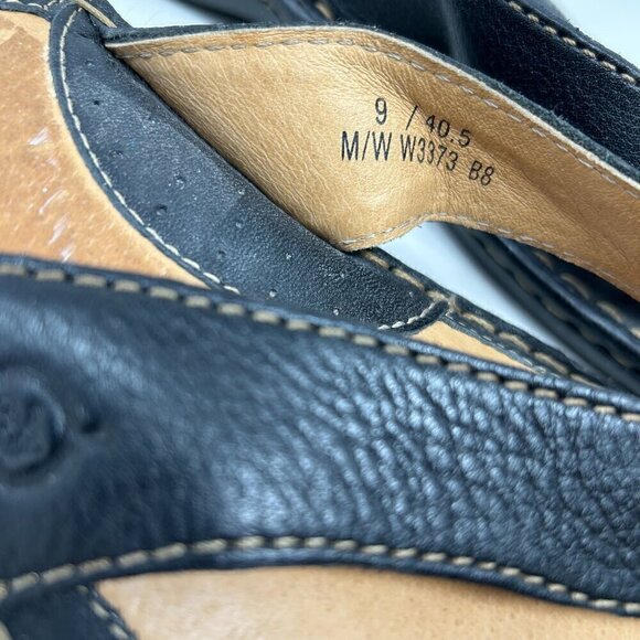 Born Black Leather Flip Flop Sandals US 9 EUR 40.5 - Picture 2 of 4